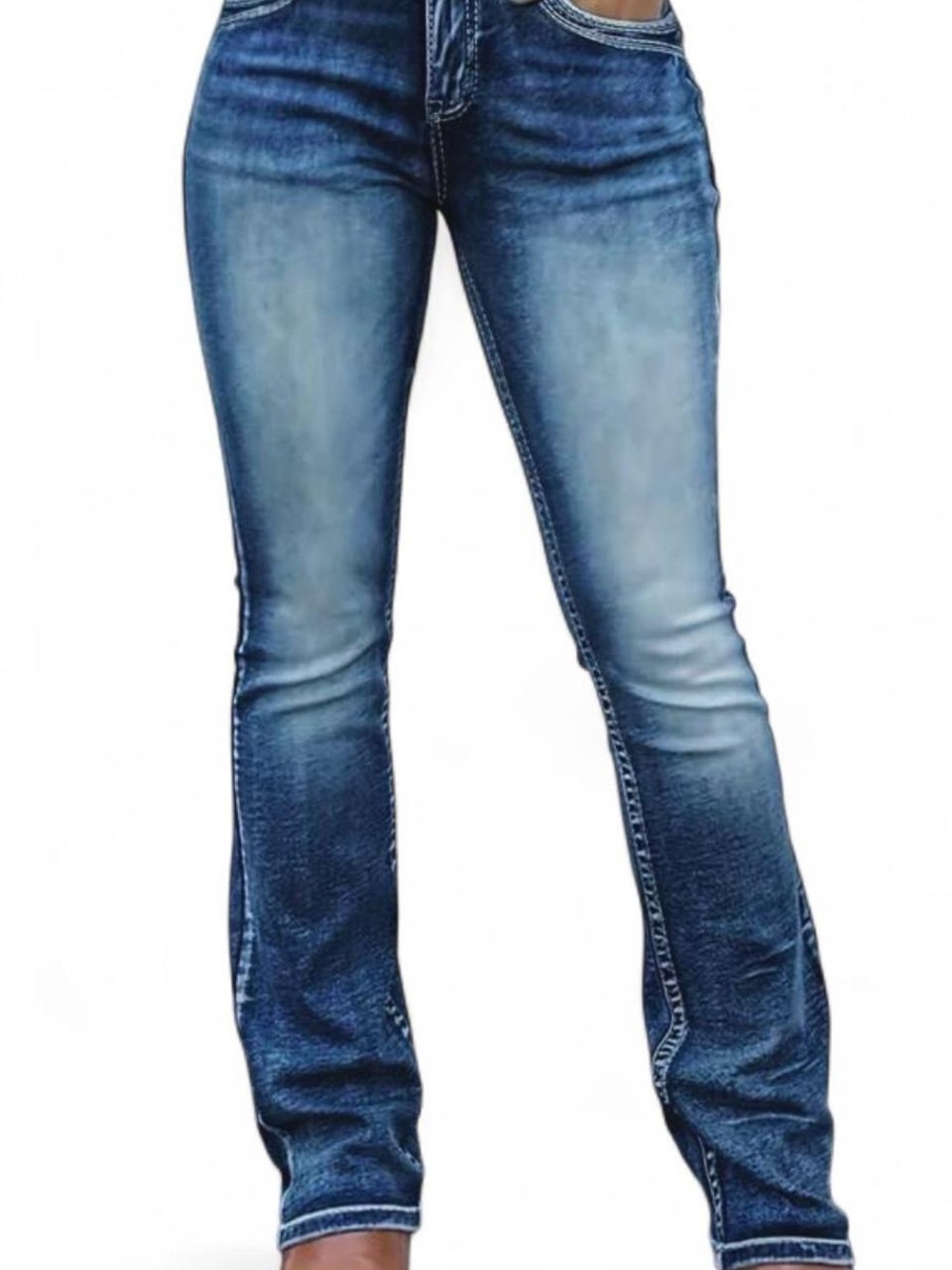Women’s Blue Slim Fit Distressed Jeans
